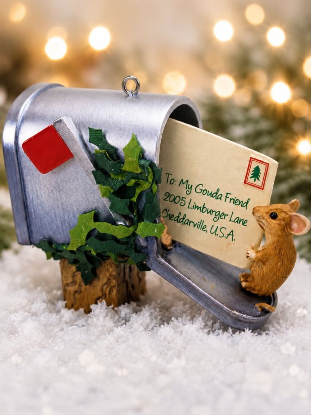 Hallmark To My Gouda Friend Ornament 2005 Mouse Mailbox